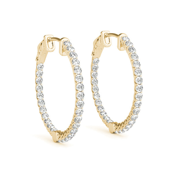 White Gold Diamond Inside-Out Hoop Earrings