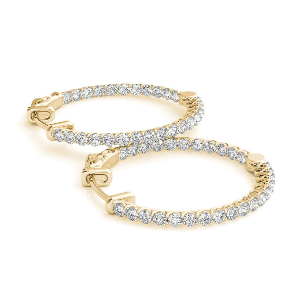 White Gold Diamond Inside-Out Hoop Earrings