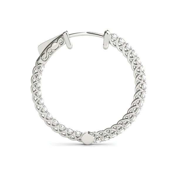 White Gold Diamond Inside-Out Hoop Earrings