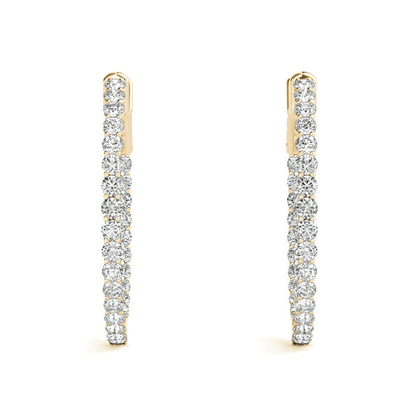 White Gold Diamond Inside-Out Hoop Earrings