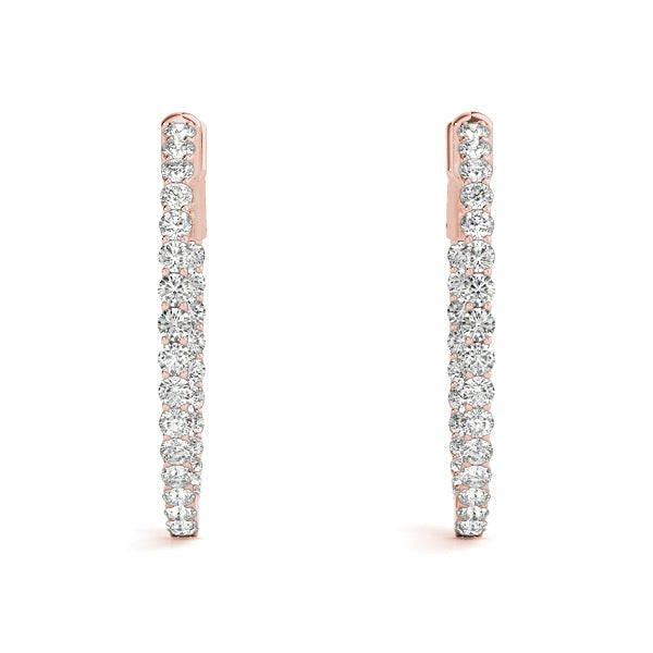 White Gold Diamond Inside-Out Hoop Earrings