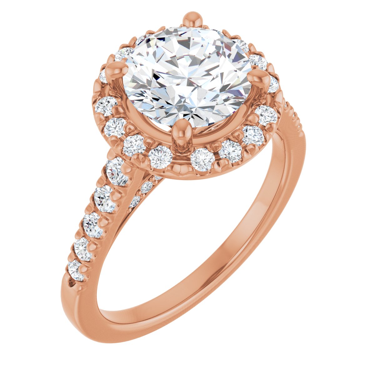 French-Set Halo-Style Engagement Ring 123861