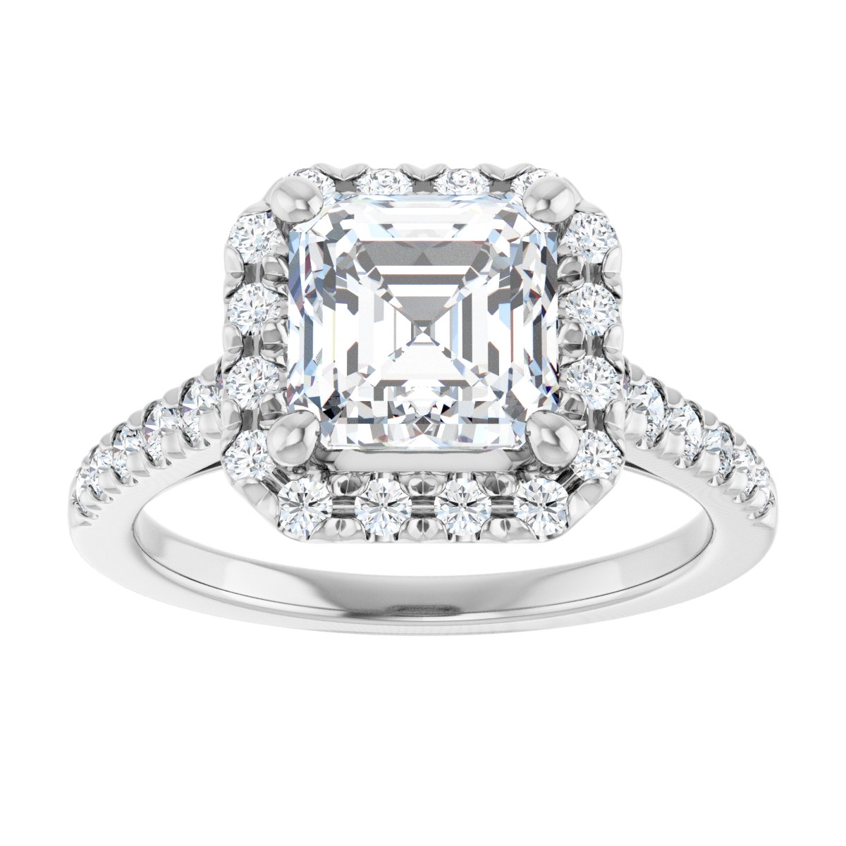 French-Set Halo-Style Engagement Ring 123861