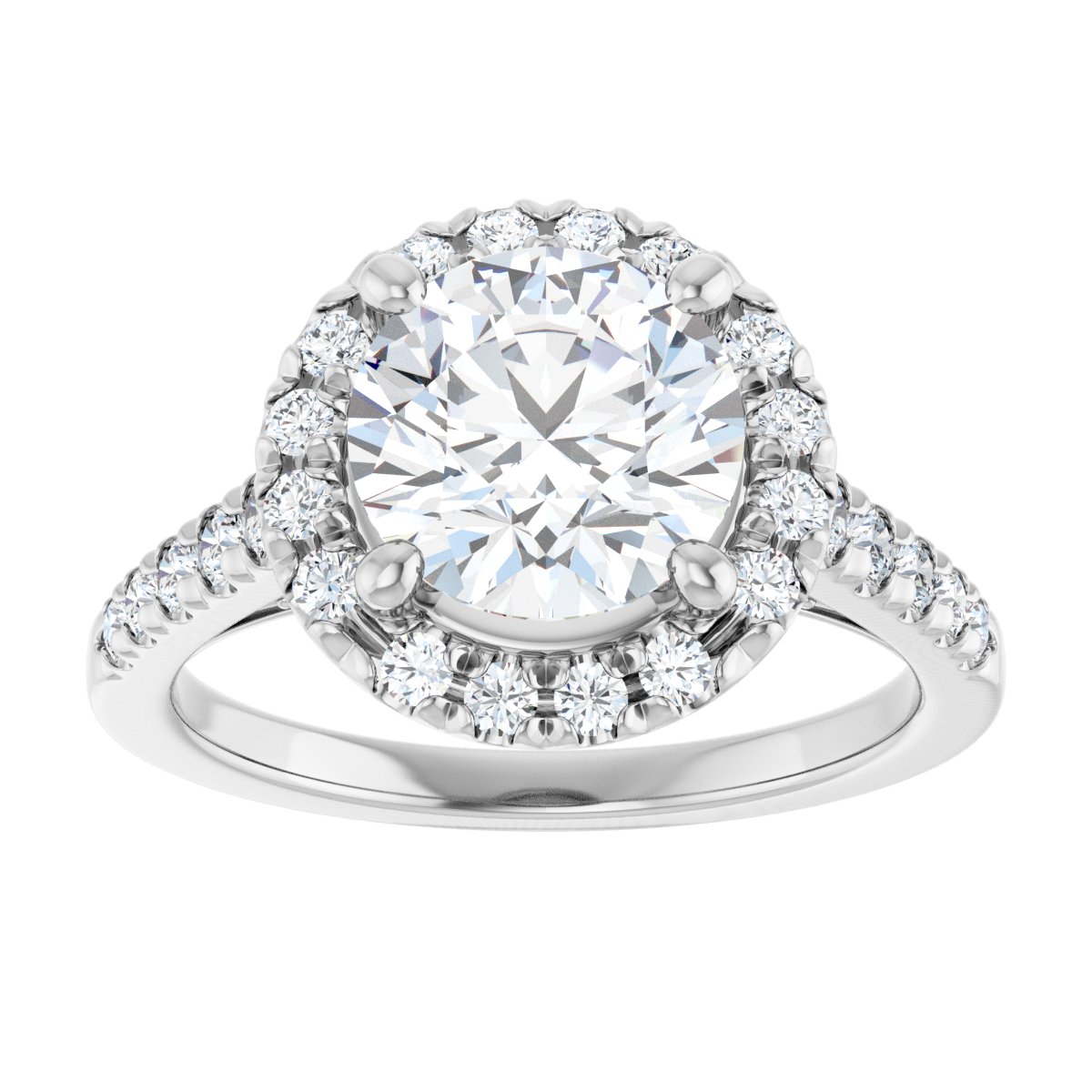 French-Set Halo-Style Engagement Ring 123861