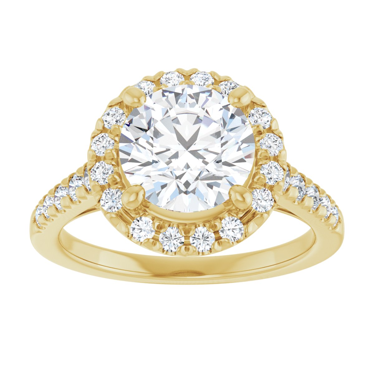 French-Set Halo-Style Engagement Ring 123861