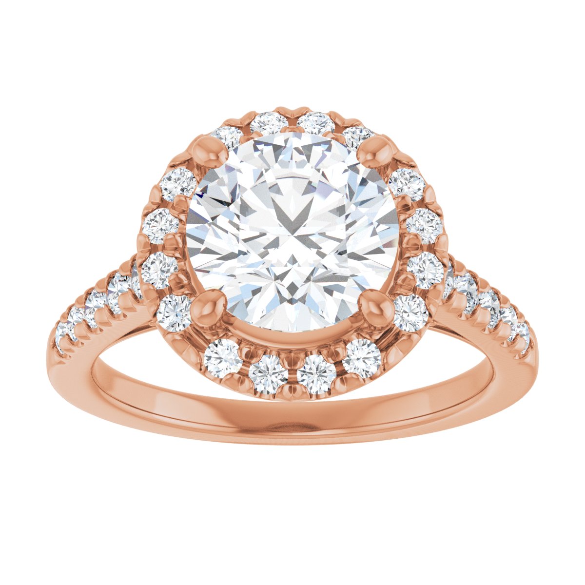 French-Set Halo-Style Engagement Ring 123861