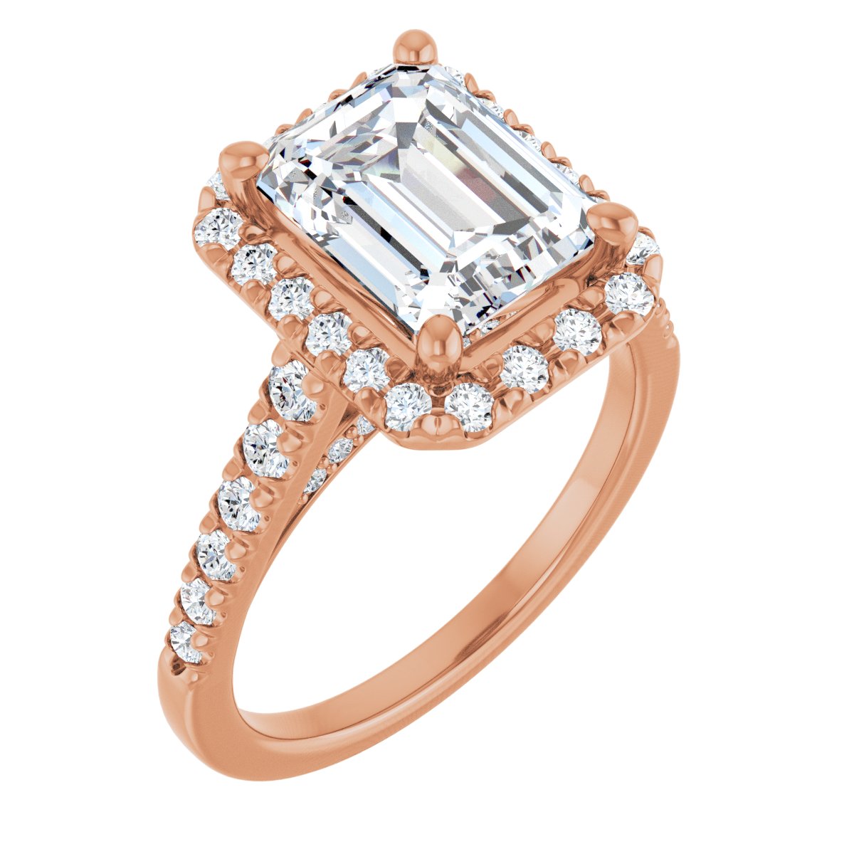 French-Set Halo-Style Engagement Ring 123861