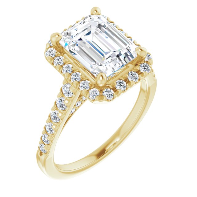 French-Set Halo-Style Engagement Ring 123861