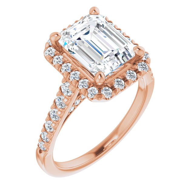 French-Set Halo-Style Engagement Ring 123861