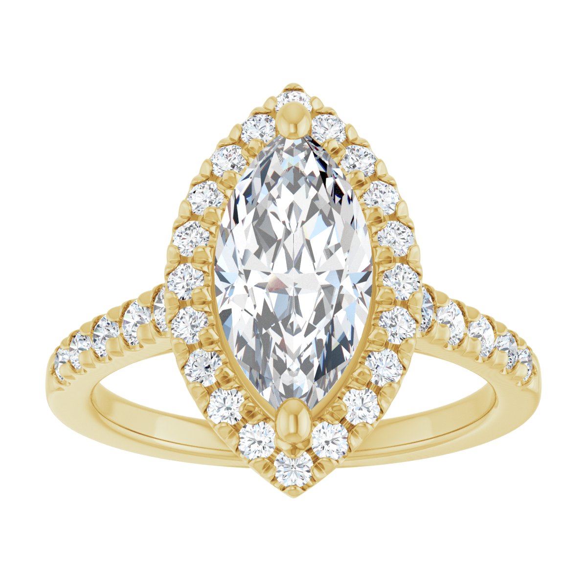 French-Set Halo-Style Engagement Ring 123861