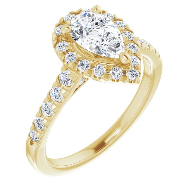 French-Set Halo-Style Engagement Ring 123861