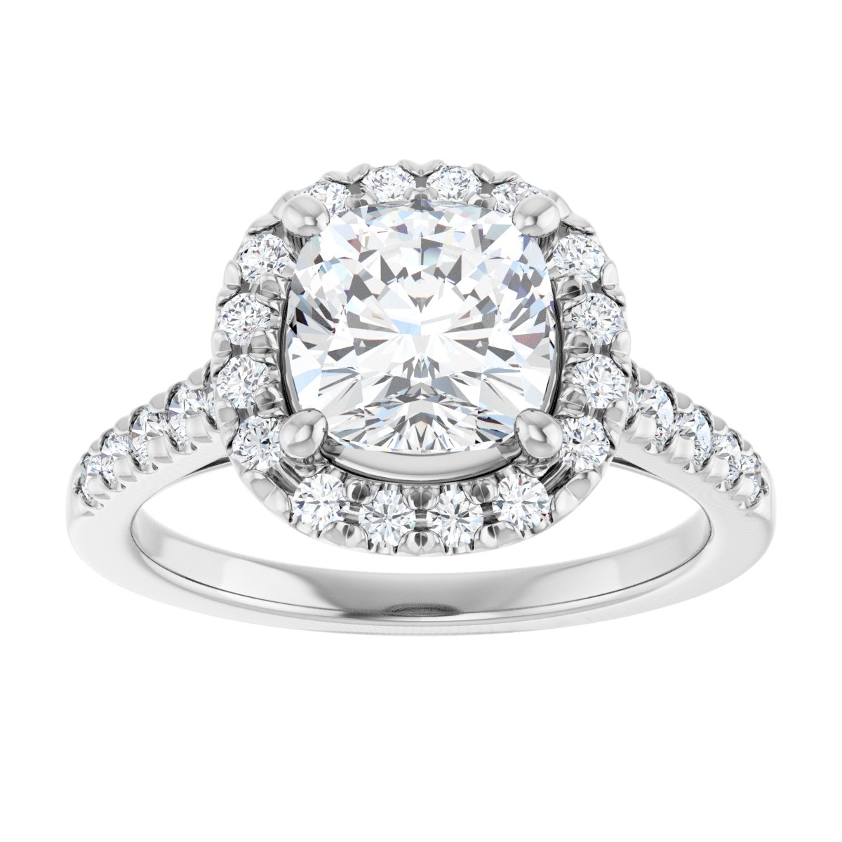 French-Set Halo-Style Engagement Ring 123861