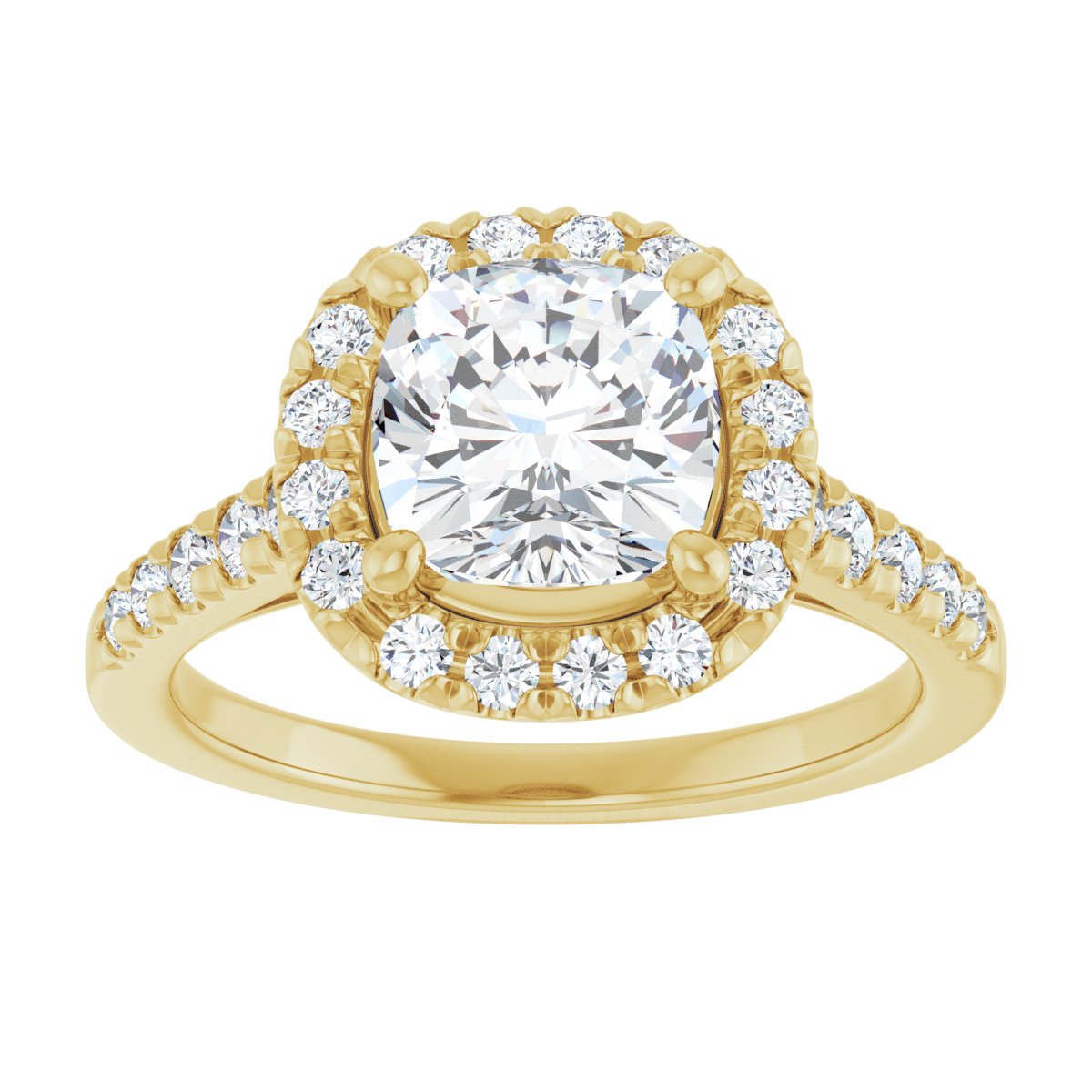 French-Set Halo-Style Engagement Ring 123861