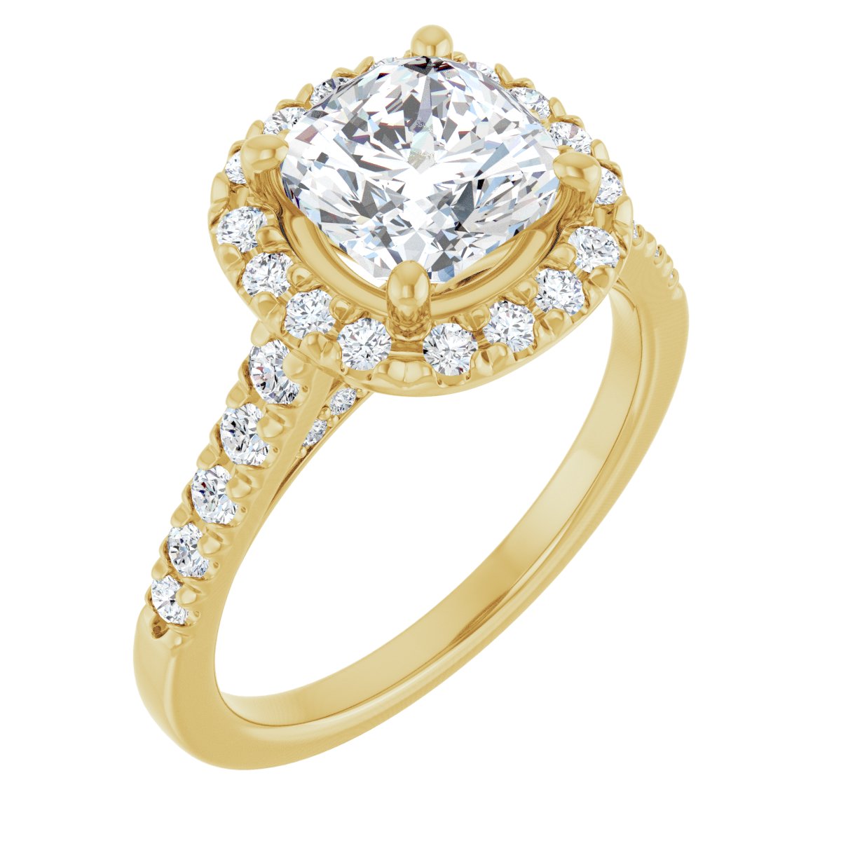 French-Set Halo-Style Engagement Ring 123861