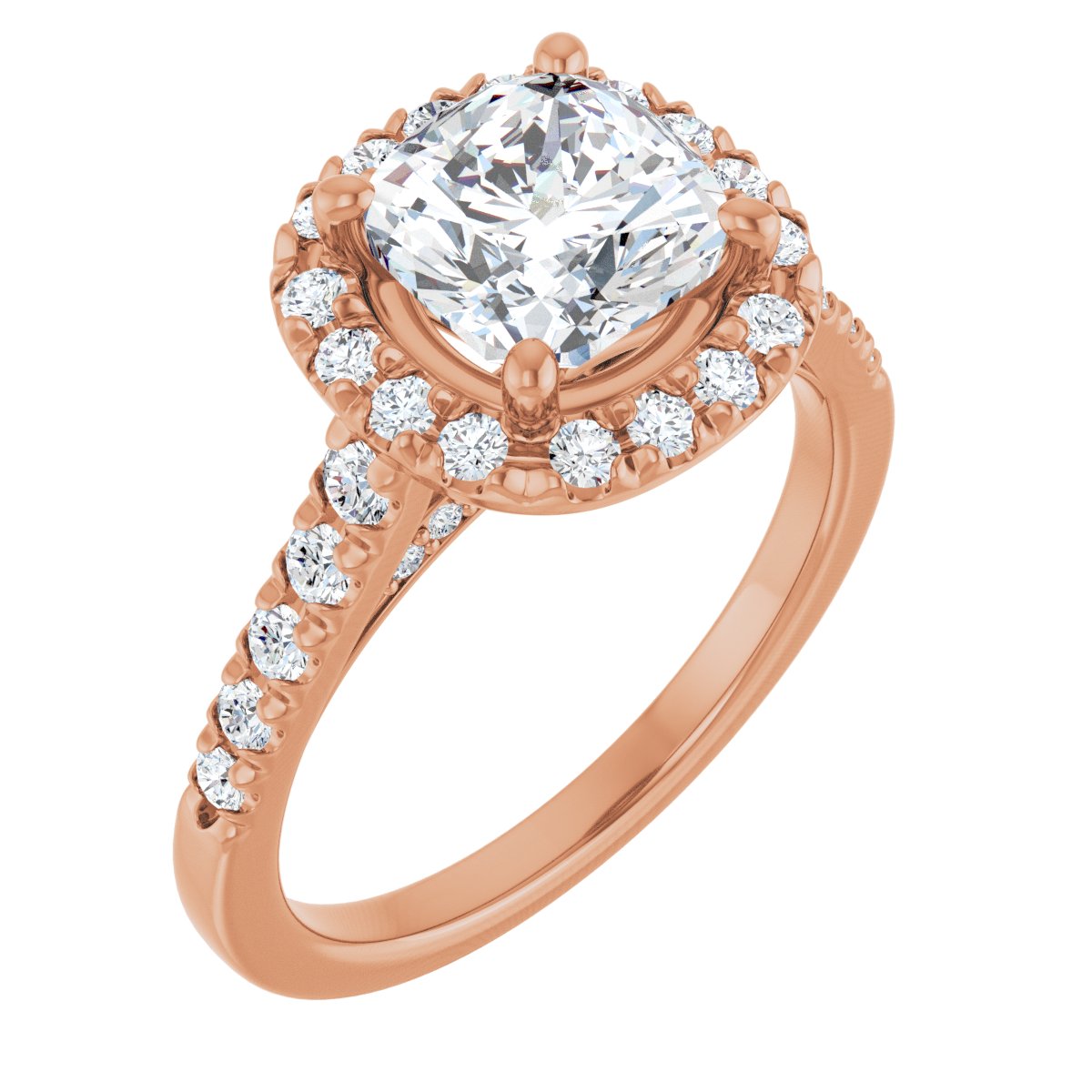 French-Set Halo-Style Engagement Ring 123861