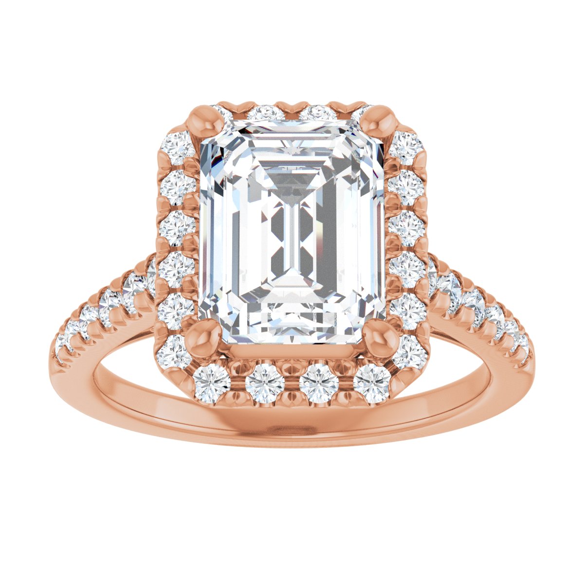 French-Set Halo-Style Engagement Ring 123861