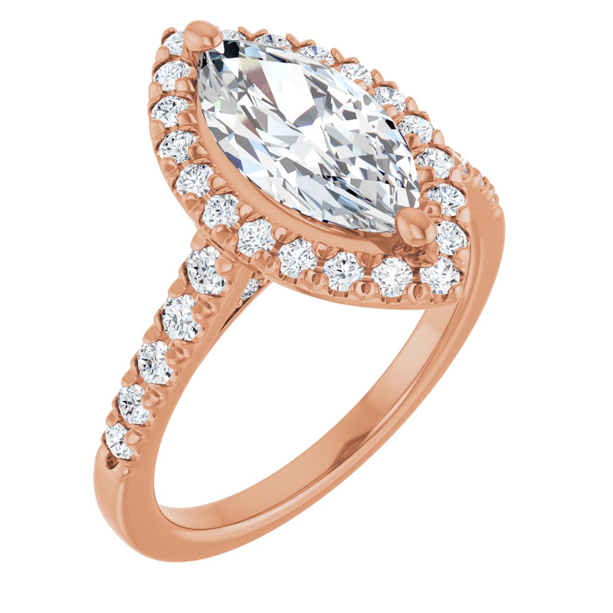 French-Set Halo-Style Engagement Ring 123861