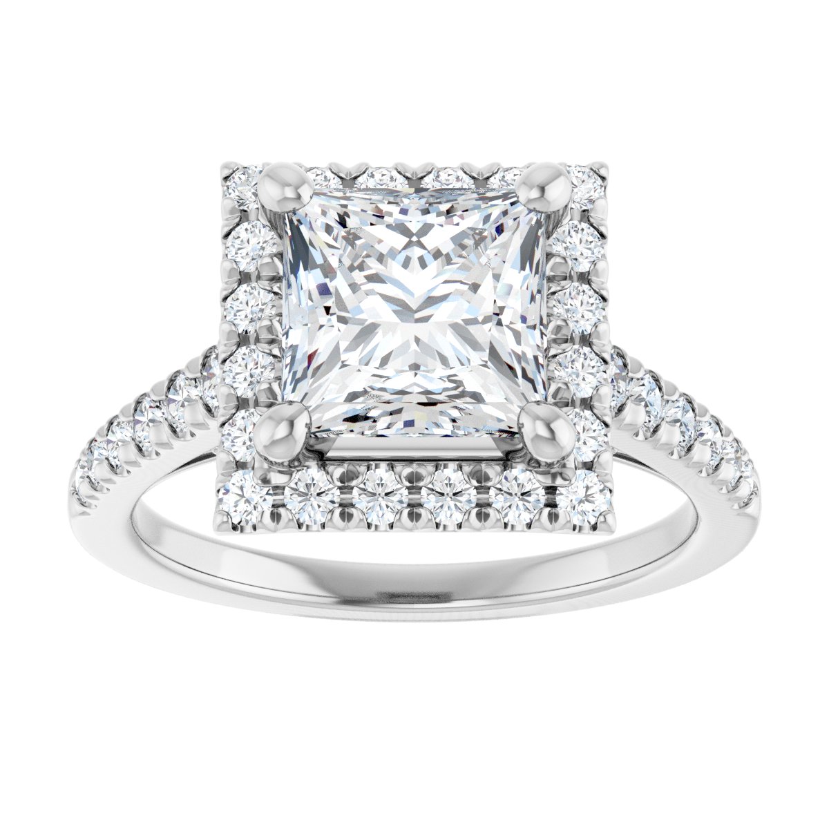 French-Set Halo-Style Engagement Ring 123861