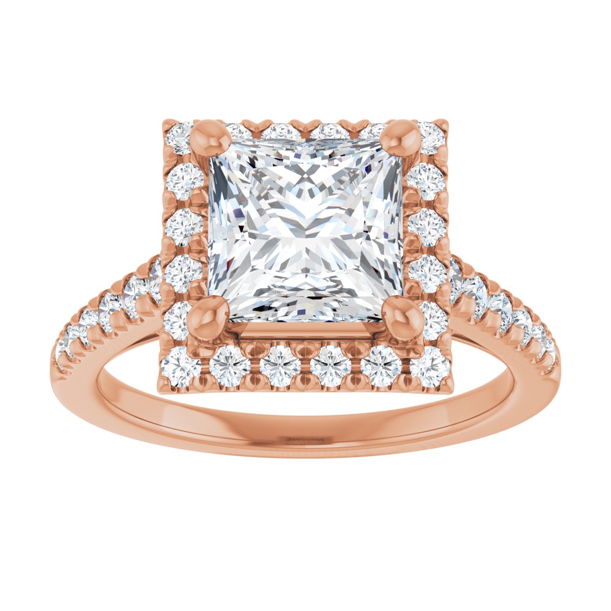 French-Set Halo-Style Engagement Ring 123861