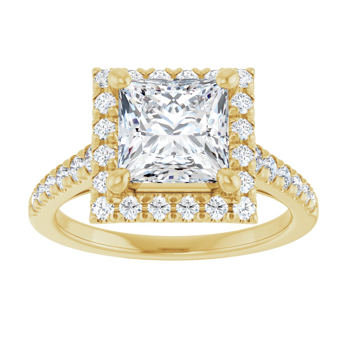 French-Set Halo-Style Engagement Ring 123861