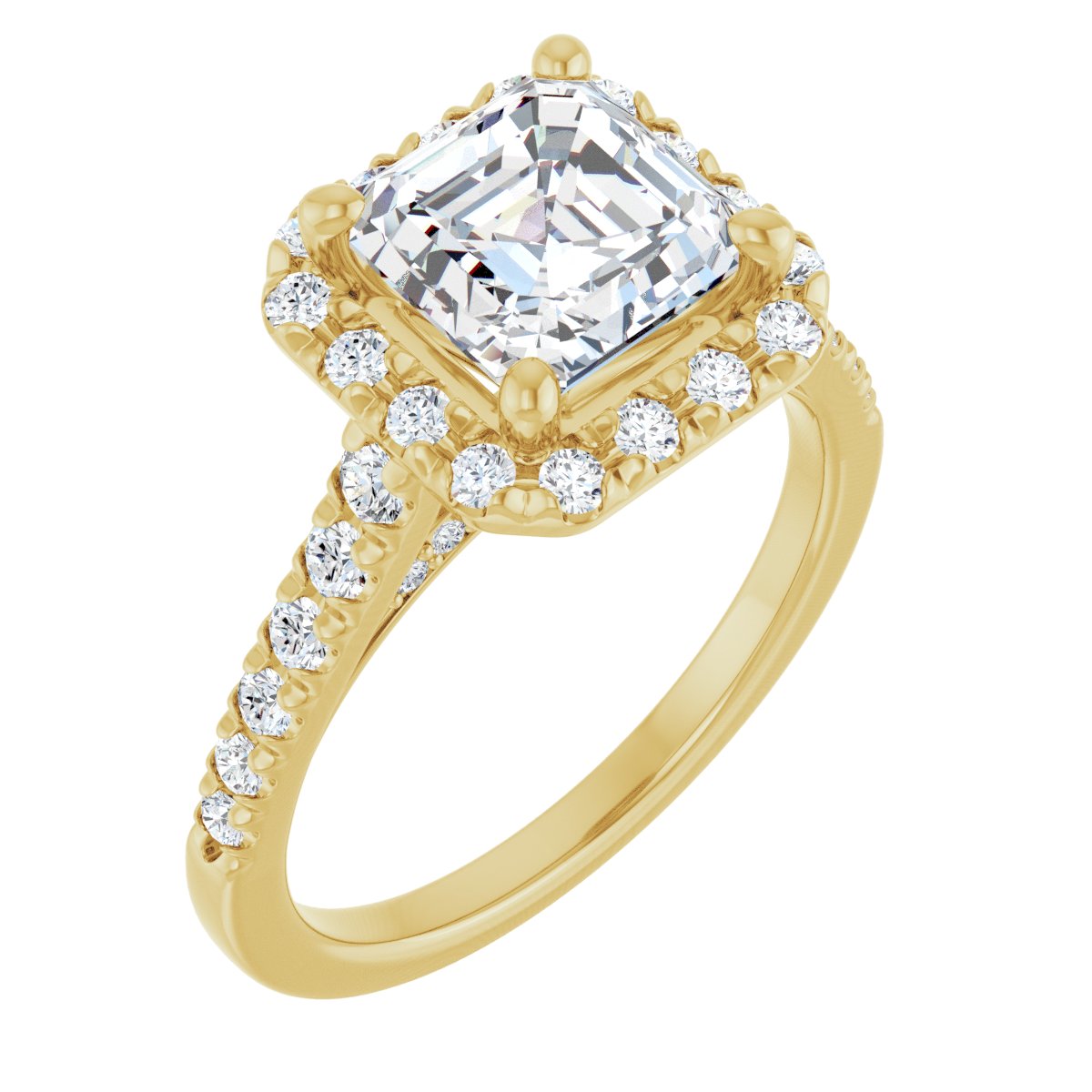 French-Set Halo-Style Engagement Ring 123861