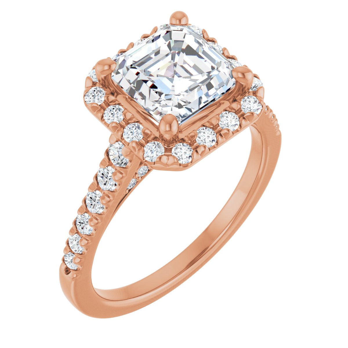 French-Set Halo-Style Engagement Ring 123861