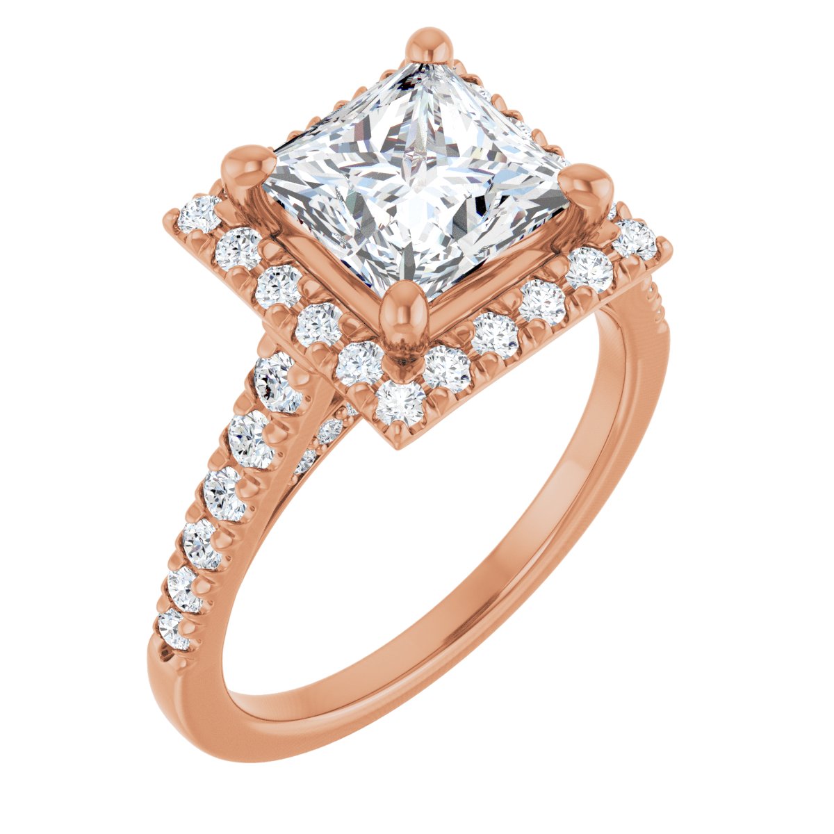 French-Set Halo-Style Engagement Ring 123861