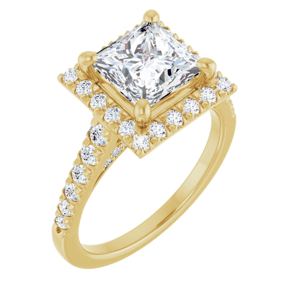 French-Set Halo-Style Engagement Ring 123861