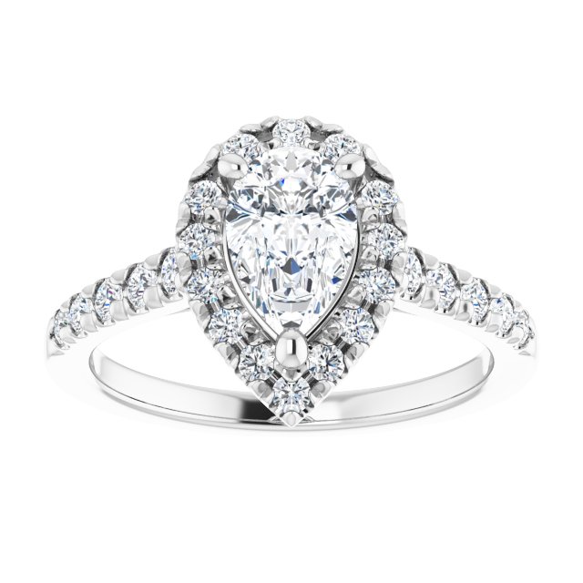 French-Set Halo-Style Engagement Ring 123861