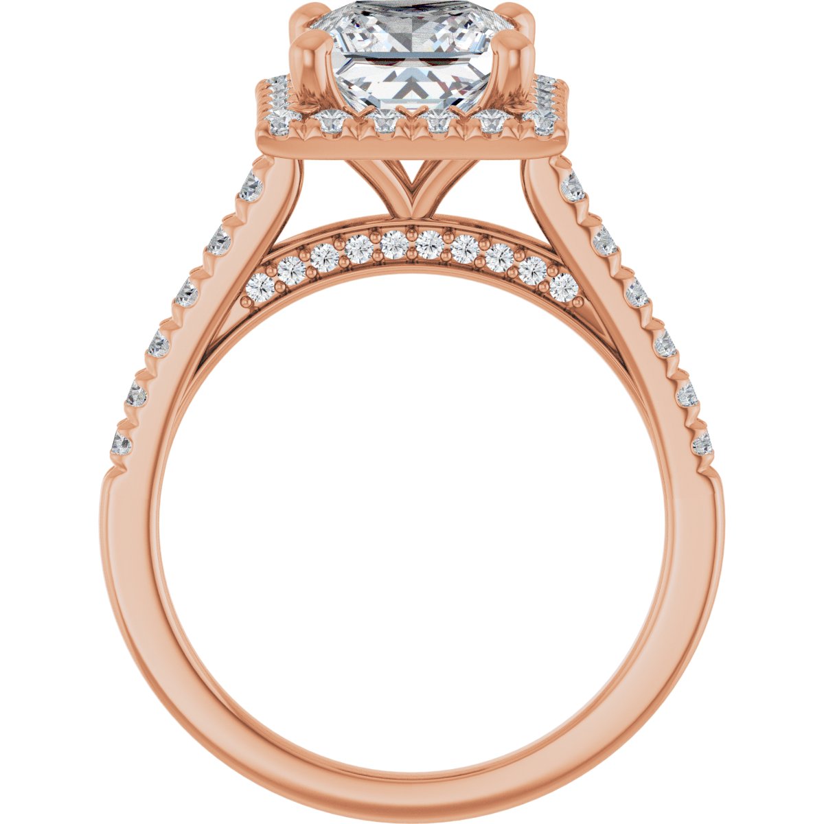 French-Set Halo-Style Engagement Ring 123861