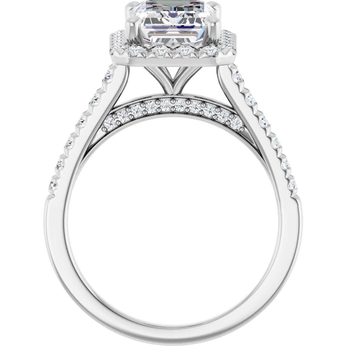 French-Set Halo-Style Engagement Ring 123861