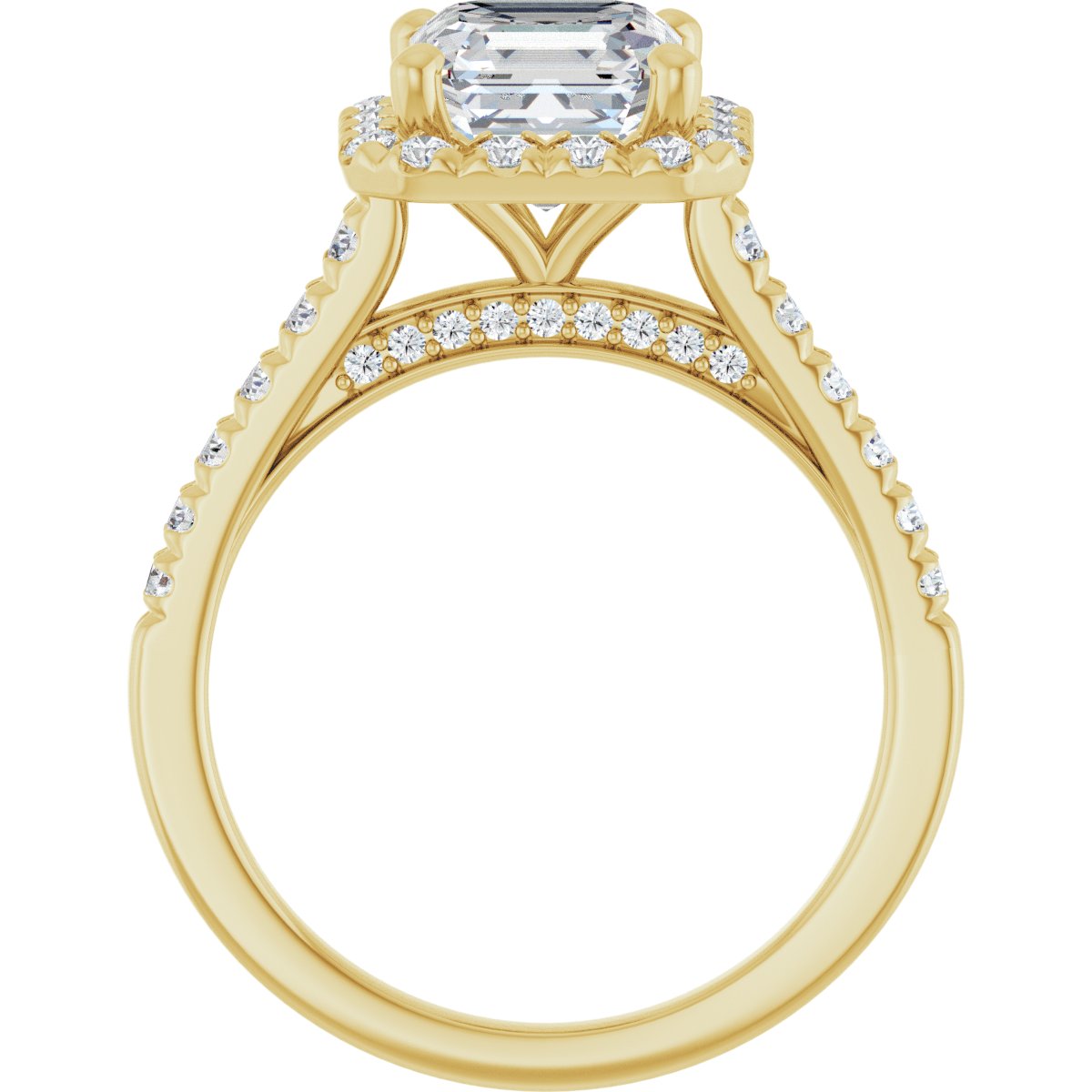 French-Set Halo-Style Engagement Ring 123861