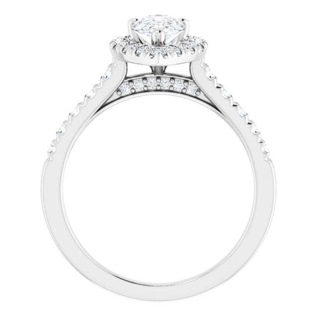 French-Set Halo-Style Engagement Ring 123861