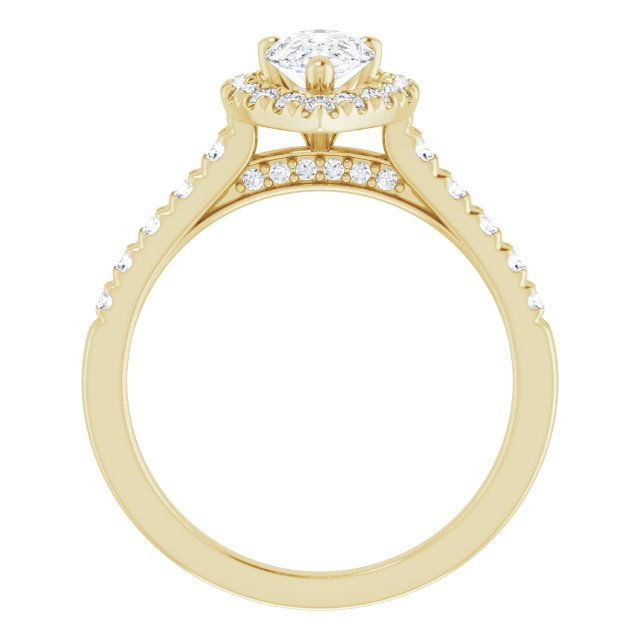 French-Set Halo-Style Engagement Ring 123861