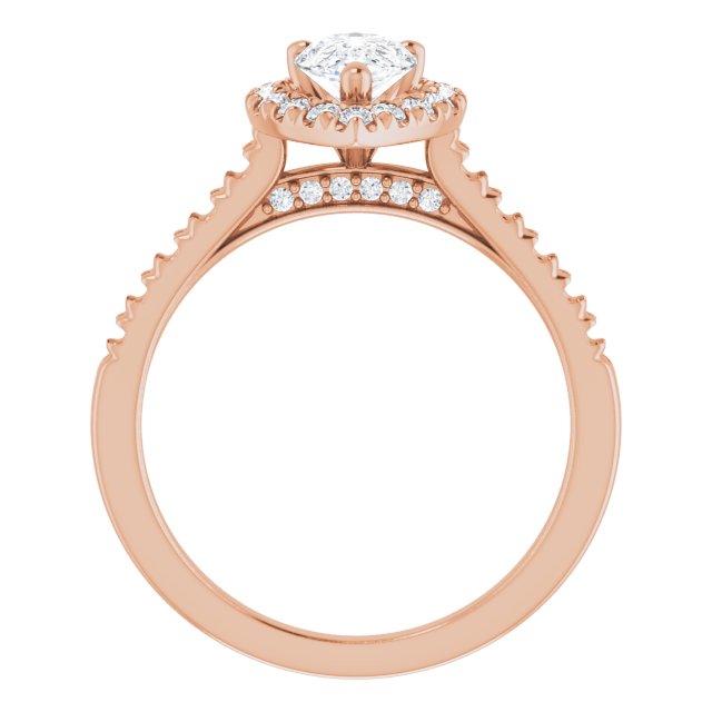 French-Set Halo-Style Engagement Ring 123861