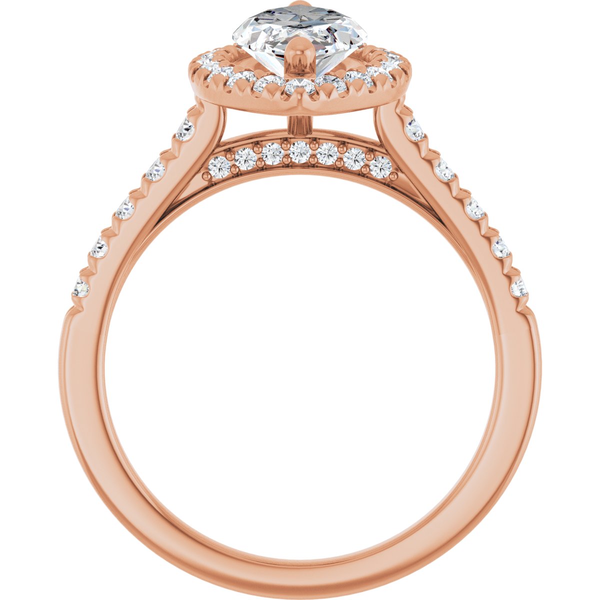 French-Set Halo-Style Engagement Ring 123861