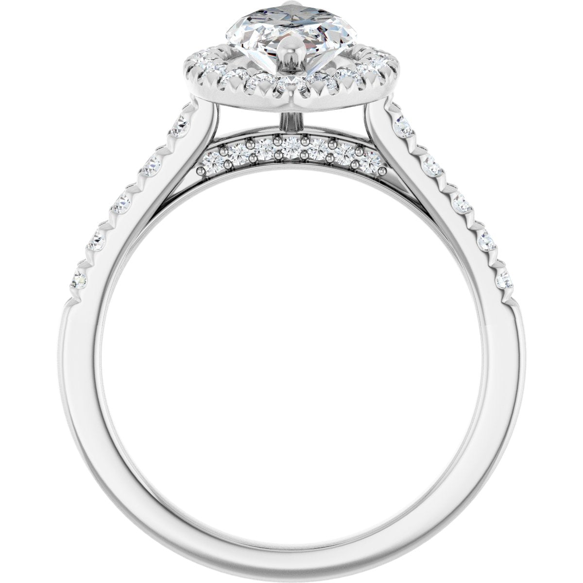 French-Set Halo-Style Engagement Ring 123861