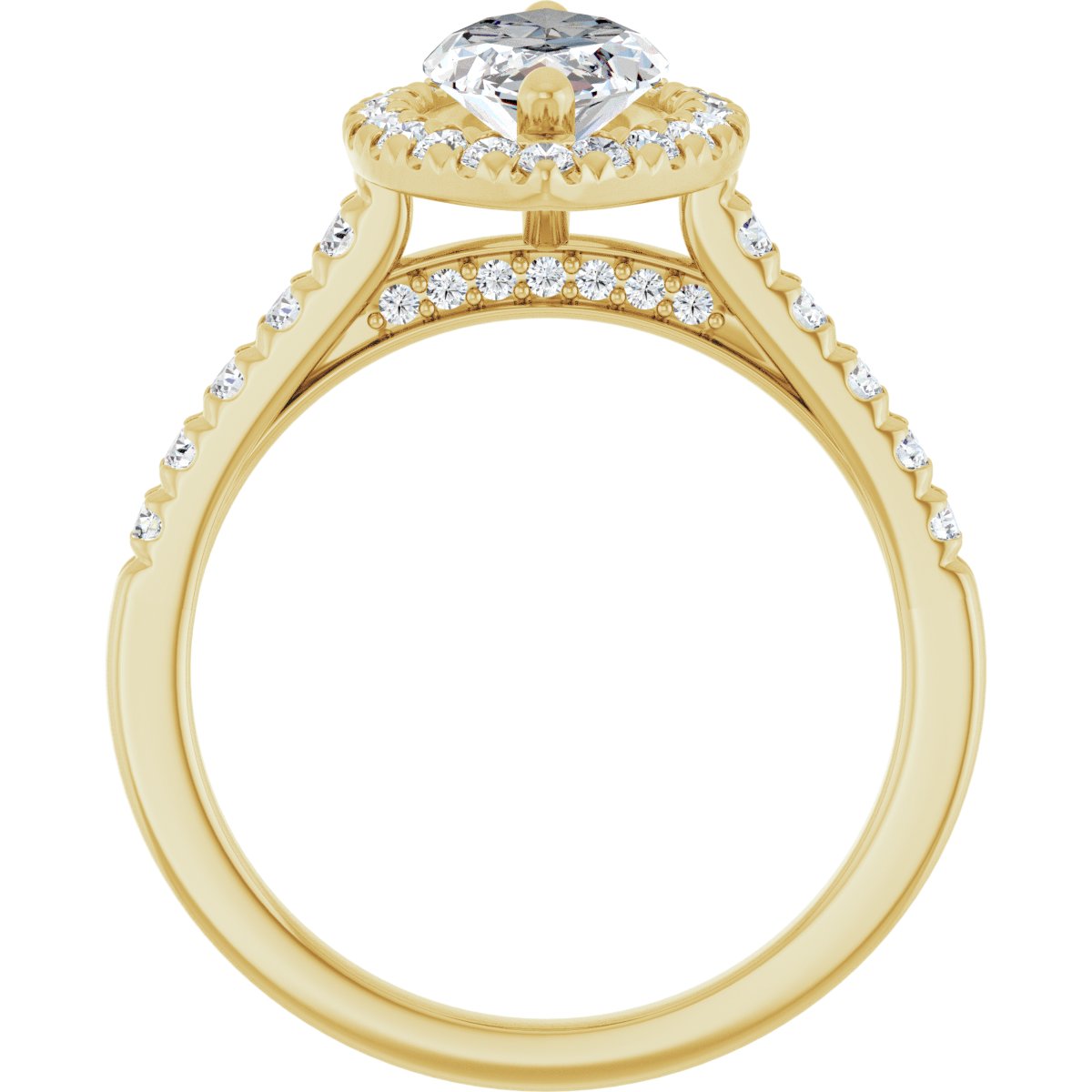 French-Set Halo-Style Engagement Ring 123861