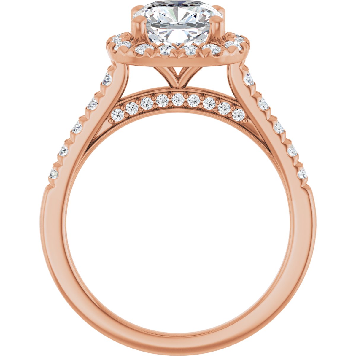 French-Set Halo-Style Engagement Ring 123861