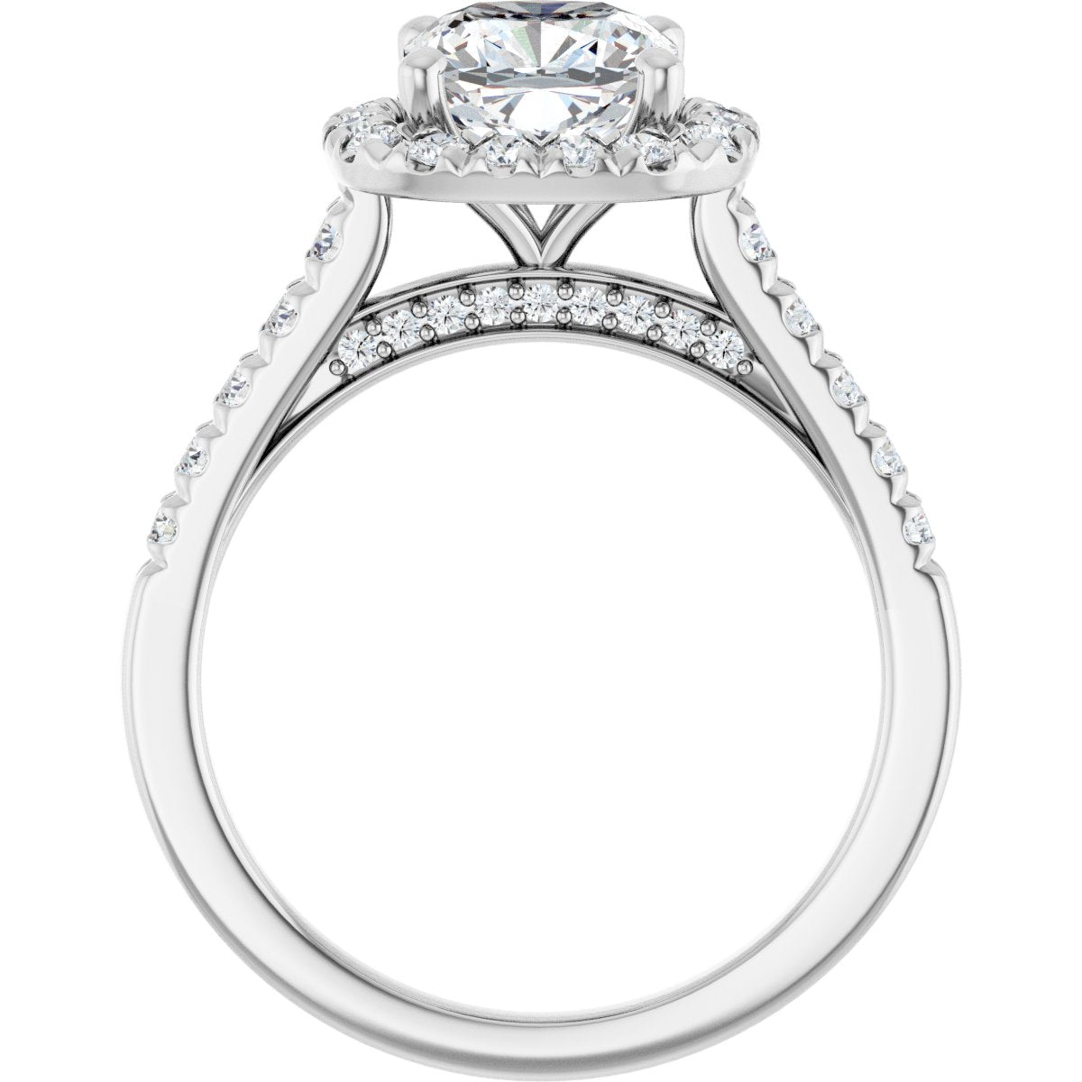 French-Set Halo-Style Engagement Ring 123861