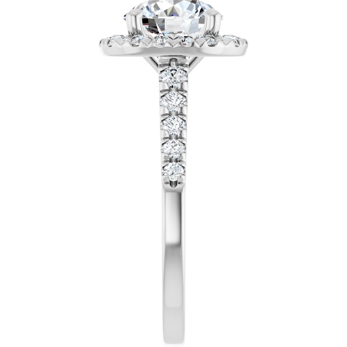 French-Set Halo-Style Engagement Ring 123861