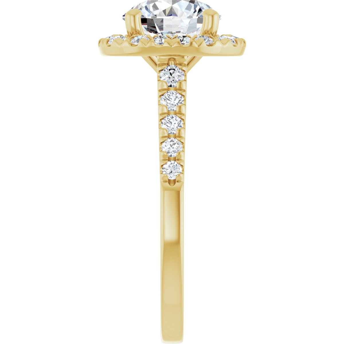 French-Set Halo-Style Engagement Ring 123861