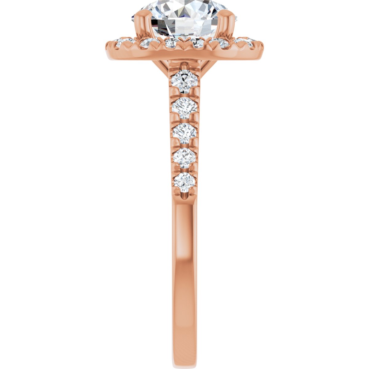 French-Set Halo-Style Engagement Ring 123861