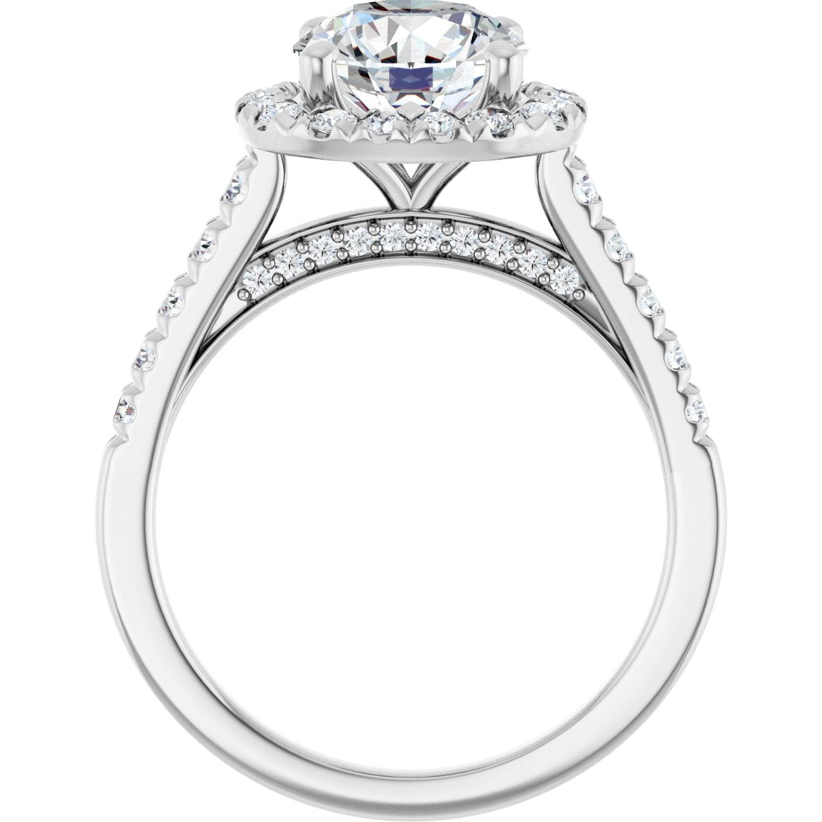 French-Set Halo-Style Engagement Ring 123861