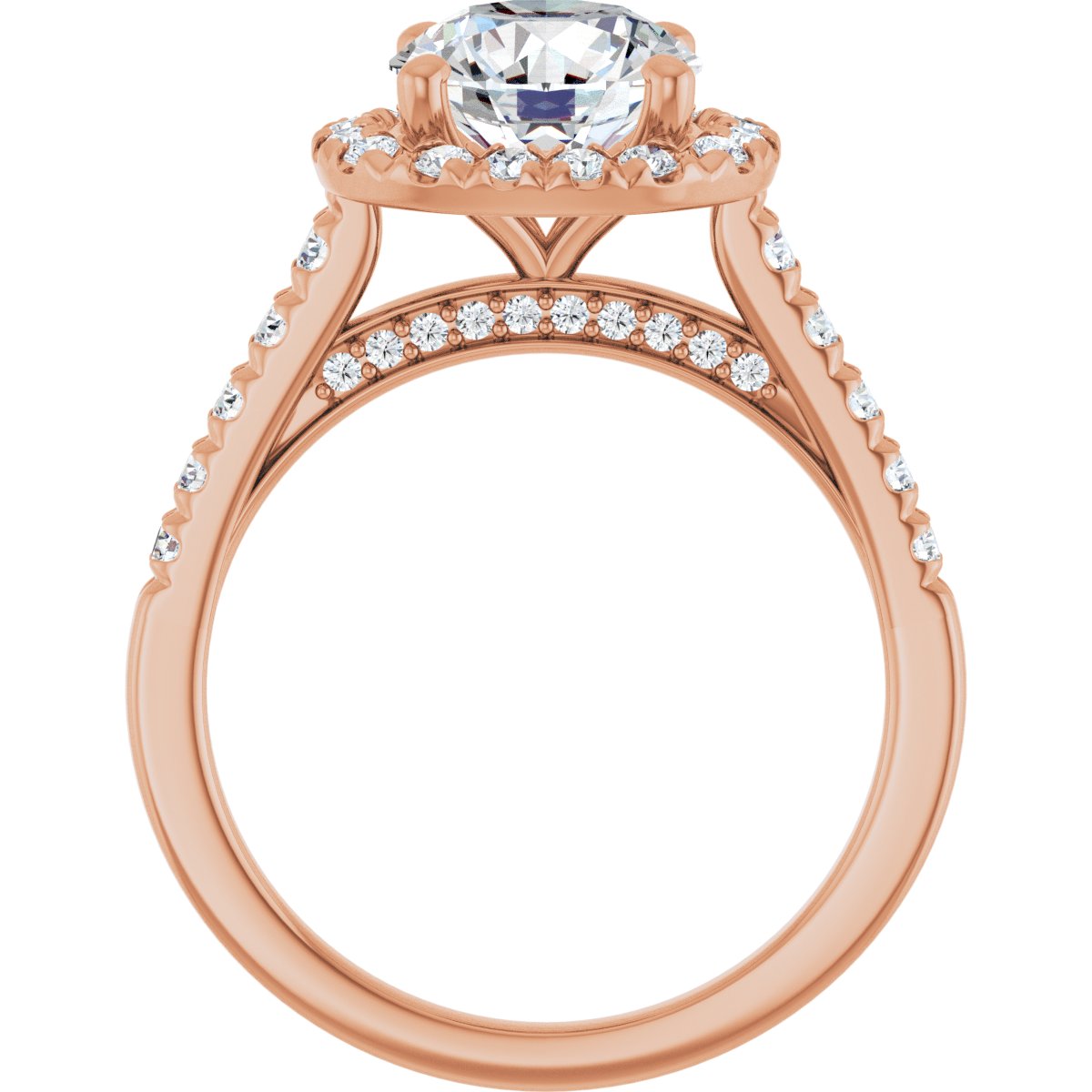 French-Set Halo-Style Engagement Ring 123861