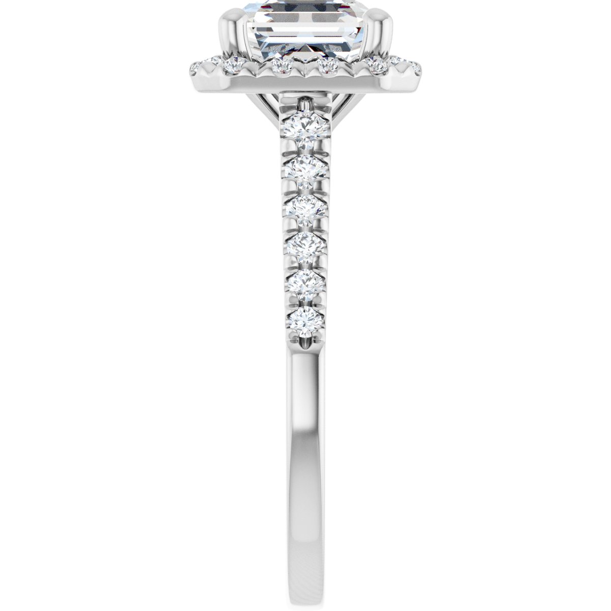 French-Set Halo-Style Engagement Ring 123861