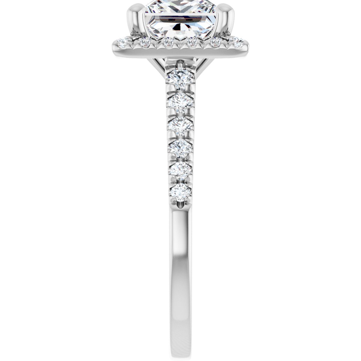 French-Set Halo-Style Engagement Ring 123861