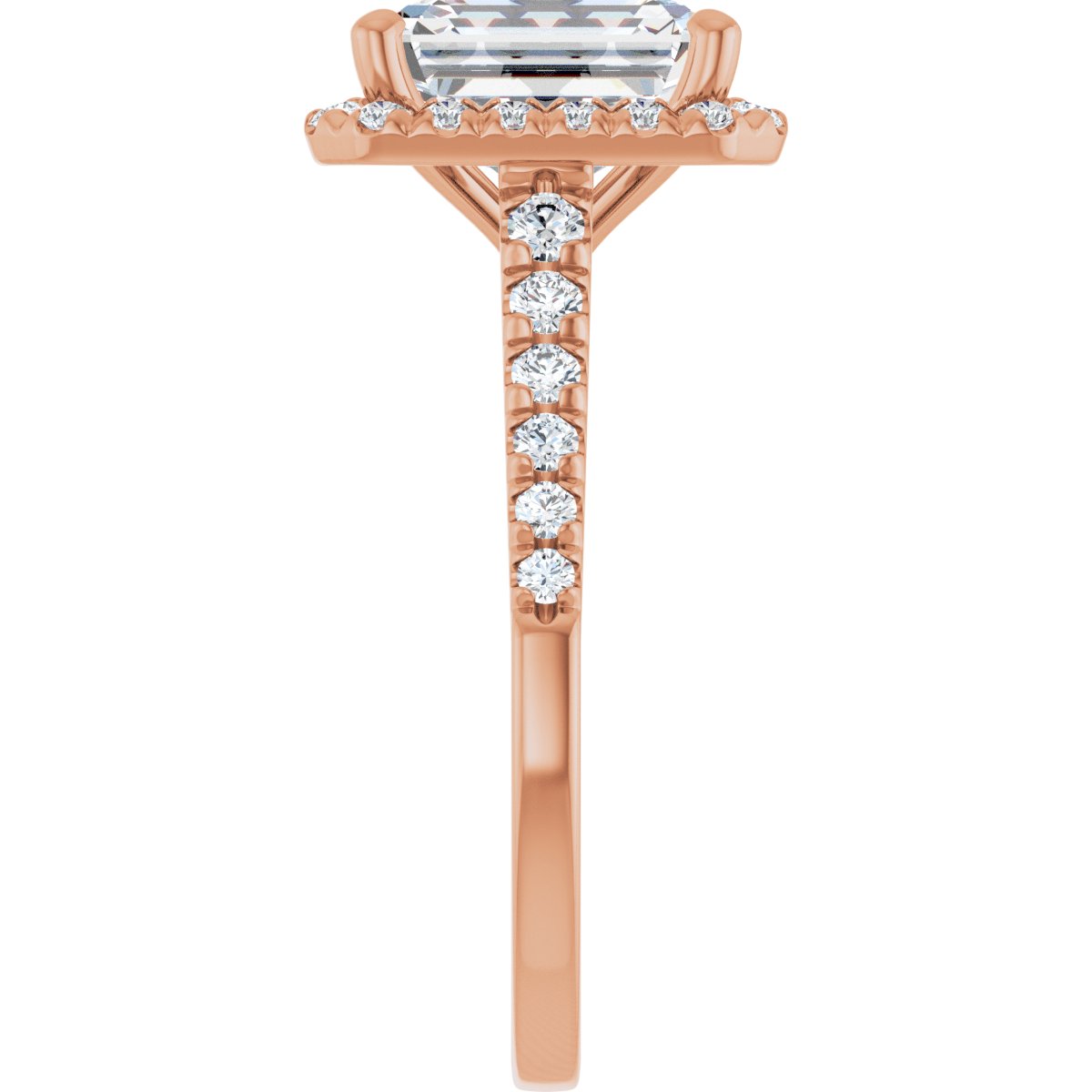 French-Set Halo-Style Engagement Ring 123861